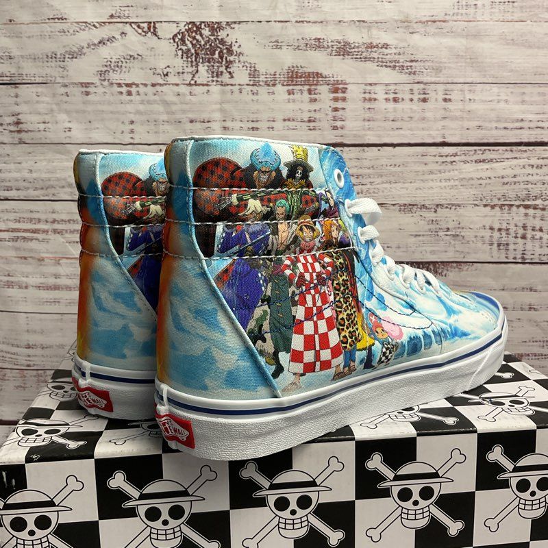 Vans x One Piece Punk Hazard Sk8-Hi 2022 Graphic Print Sneakers Size 9 M/10.5 W