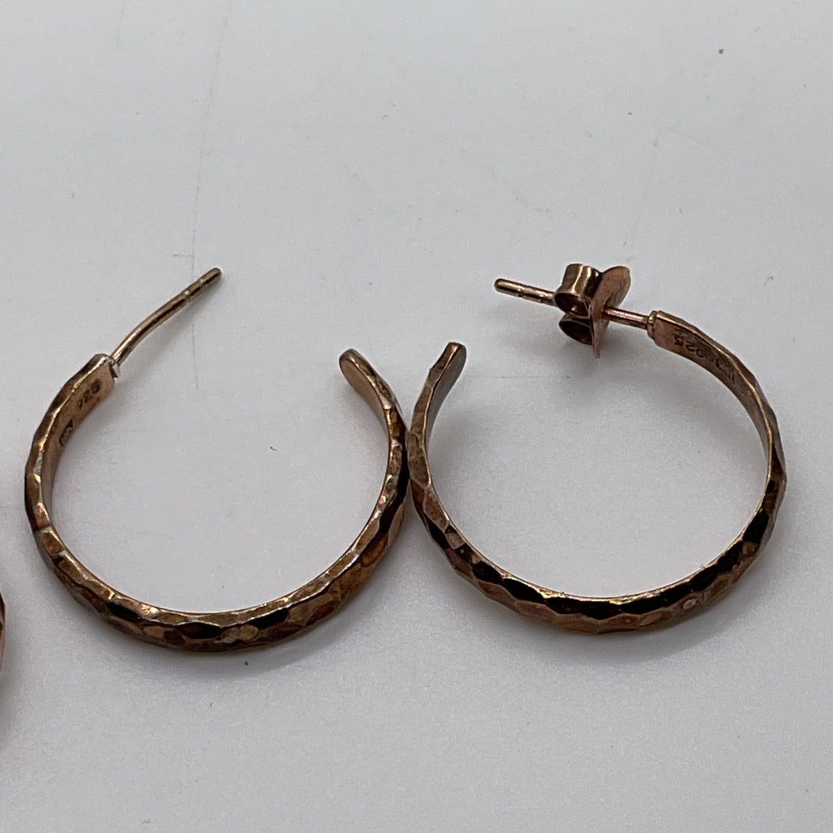 2 Pair of Sterling Silver 18k Gold Plated 20mm Hoop Earrings- 7.76g
