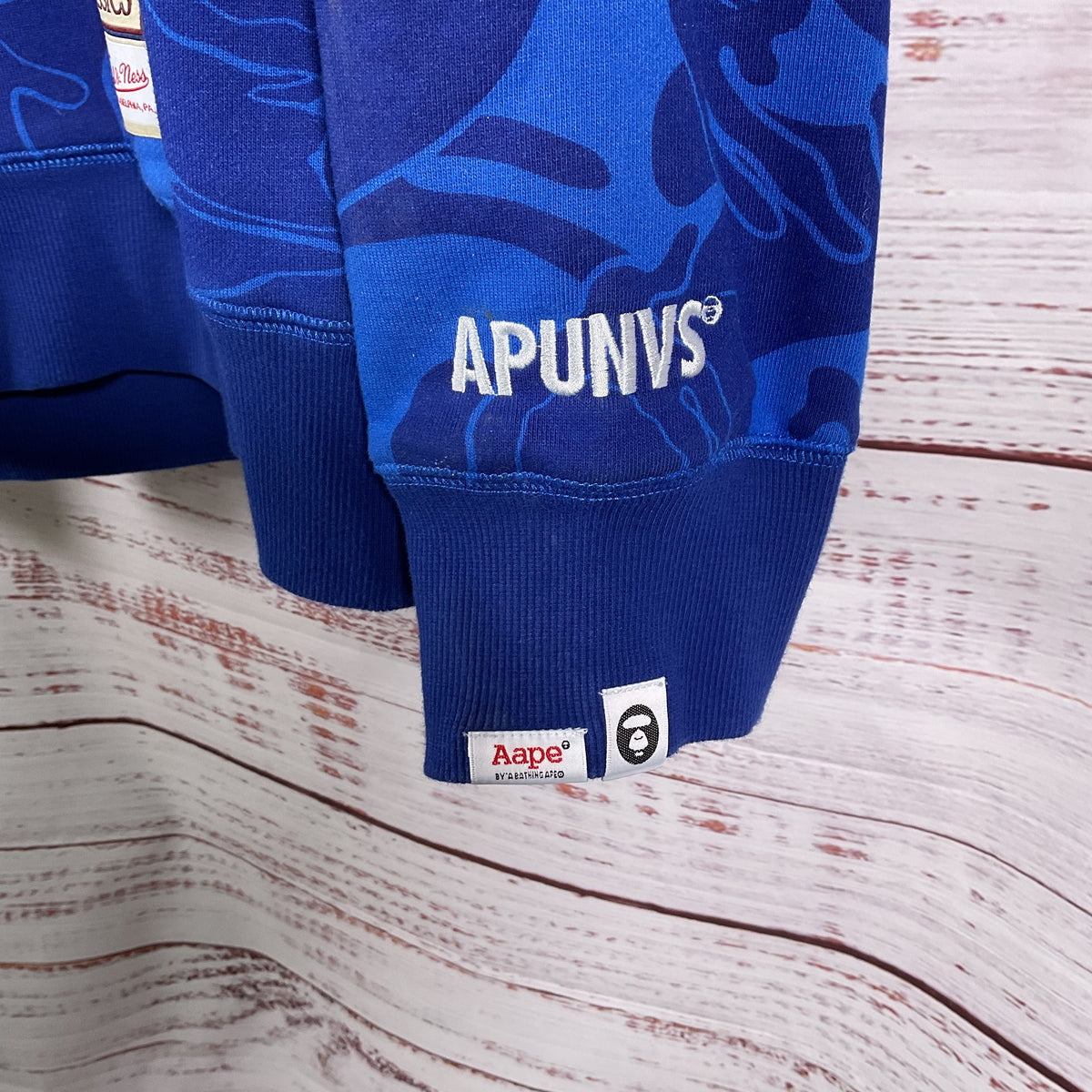 Aape Bathing Ape Bape x Mitchell & Ness Blue LA Clippers Hoodie Jacket Size XXL