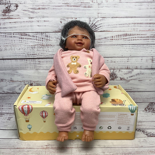 Babeside Reborn Baby Dolls Pink Knit Bear Outfit 16" Vinyl Baby Doll