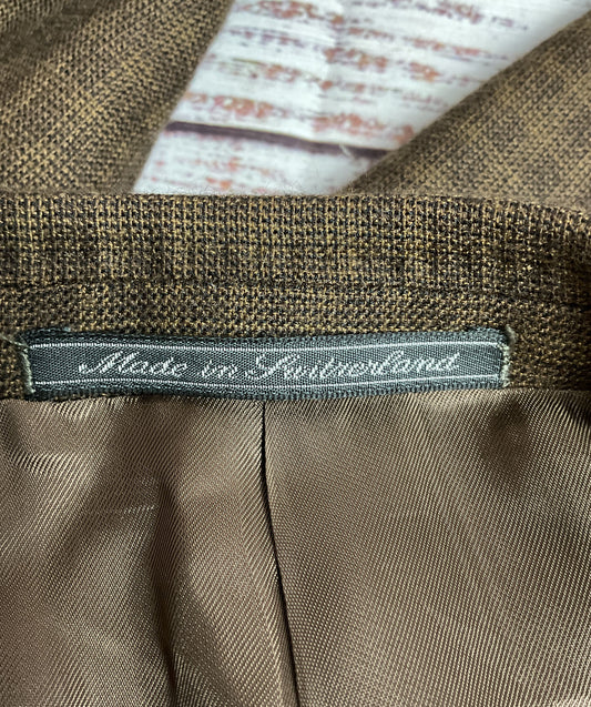 Ermenegildo Zegna Brown Cashmere 3 Button Blazer Padded Shoulder Men's - Size 52