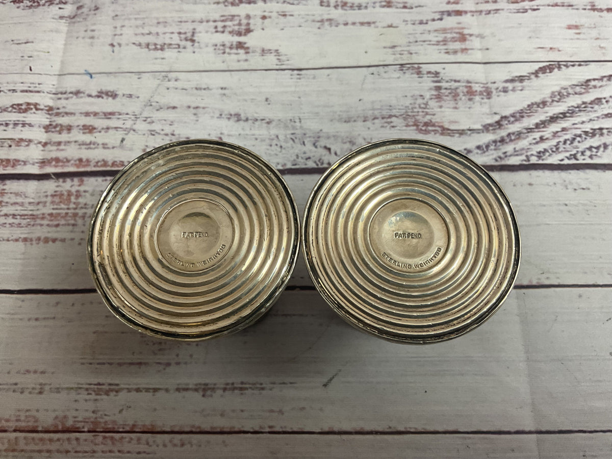 Set Of Two Sterling Weighted Candle Holders