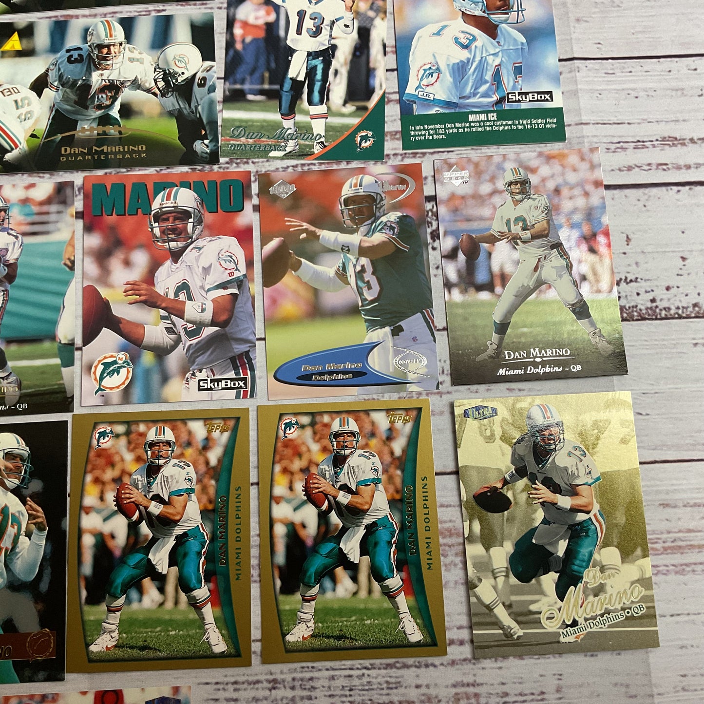 Set if 16 DAN MARINO Football Cards- Upper Deck, Fleer, Skybox, Topps, Pacific