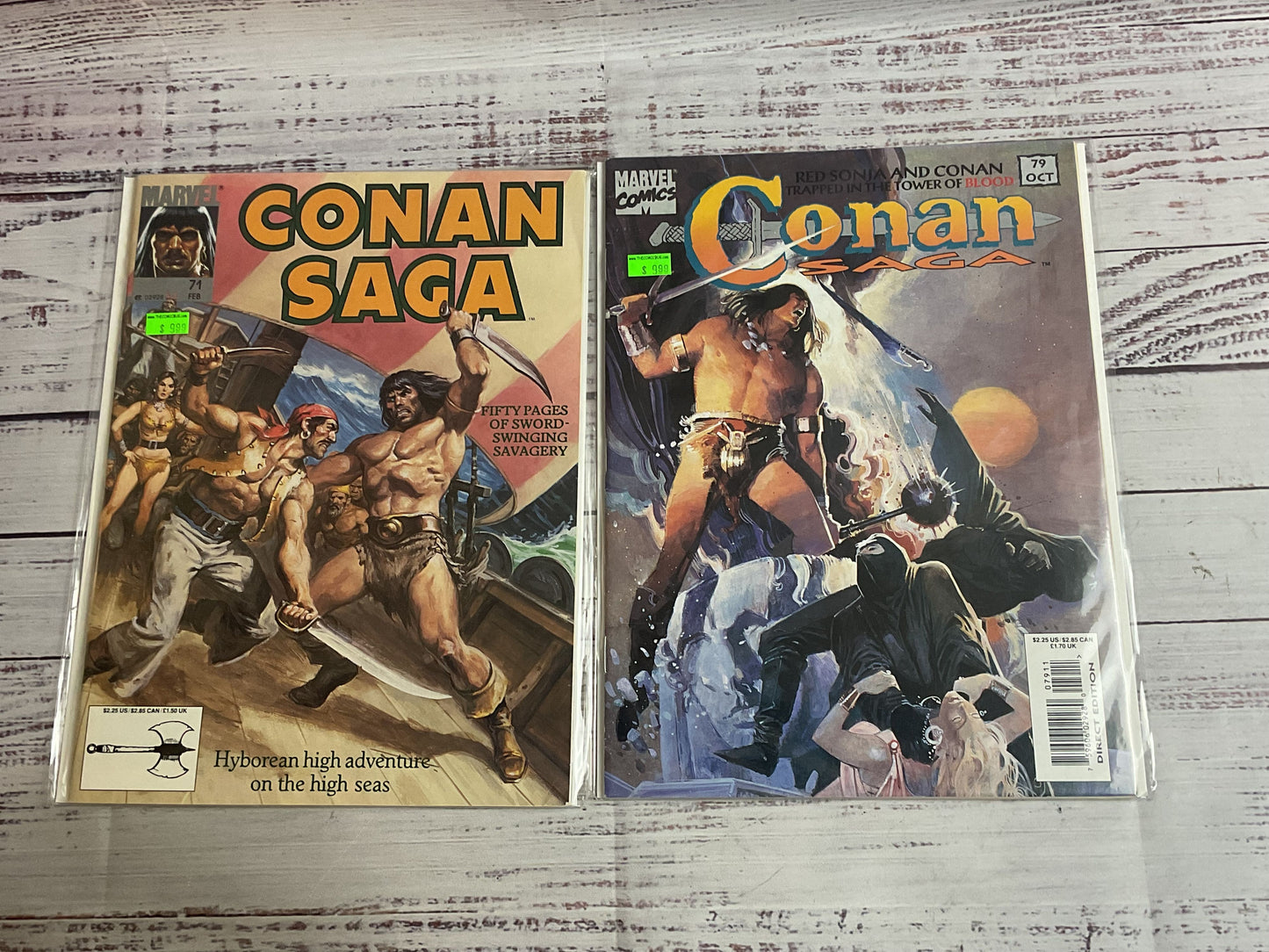 Lot Of 9 Vintage Conan Saga Comic Books Mixed Years
