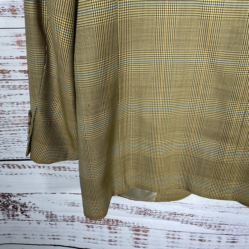 VTG. Ermenegildo Zegna Tan Plaid Worsted Wool Sport Coat Men's Suit Jacket