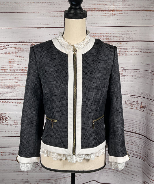 Ted Baker Working Title Ennio Lace-Trimmed Jacket Black 2