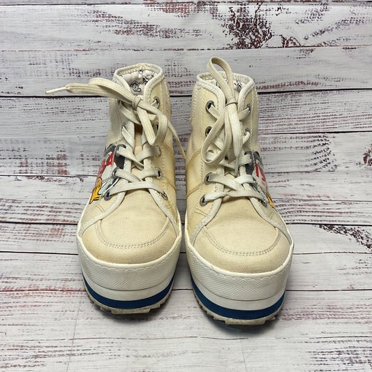 Call It Spring Disney Donald Duck White Canvas Sneaker Hi top Shoe Women Size 5