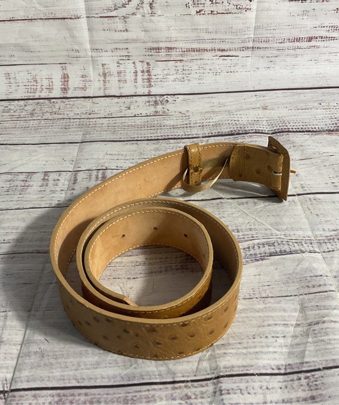 Furla Women's Ostrich Genuine Leather Brown Belt Size S Made in Italy