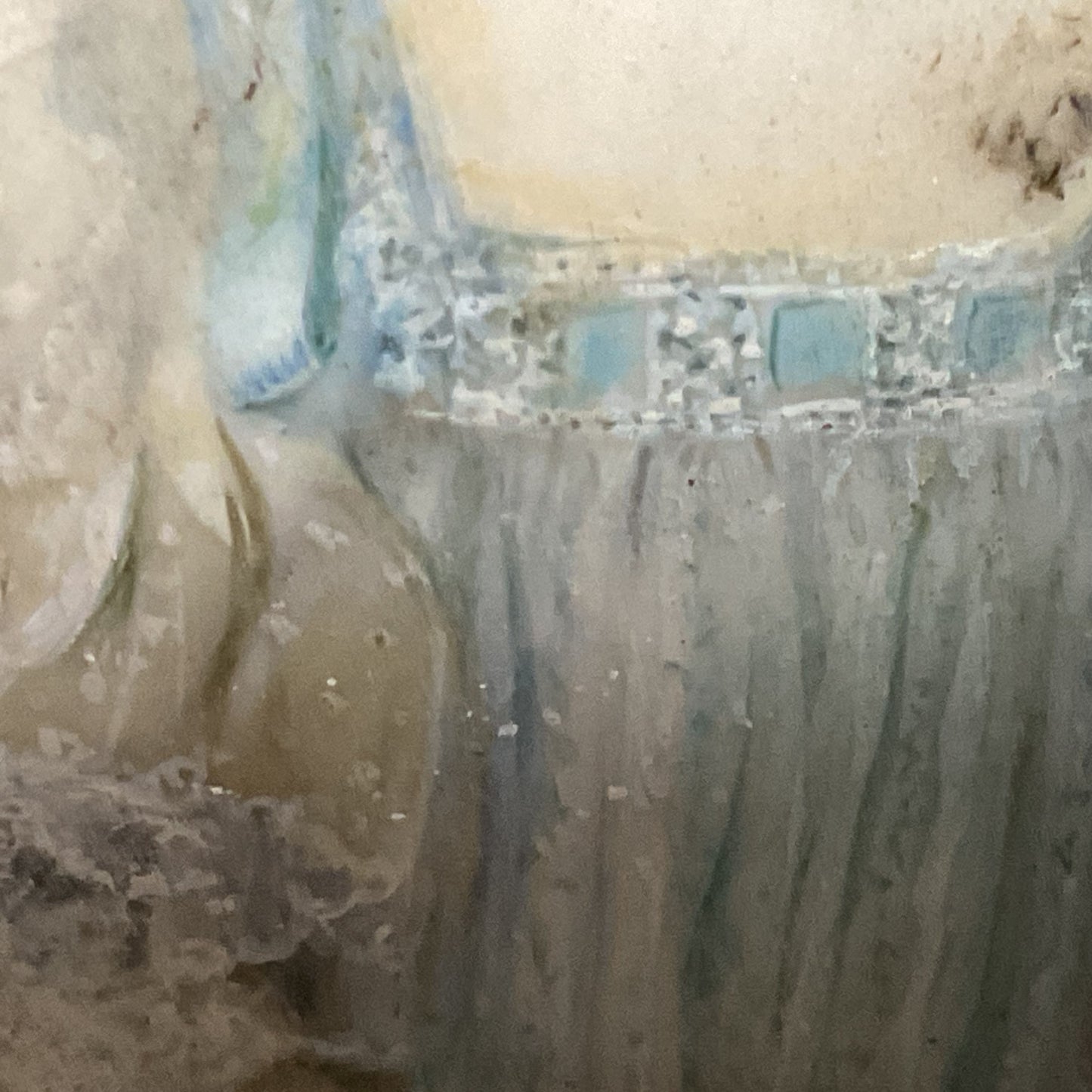 Signed ANTIQUE Miniature Portrait of Child w/ William Schaus Brass Gilded Frame