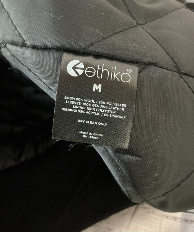Men's Ethika Familie 01 Black Varsity Jacket Size M Retail $195