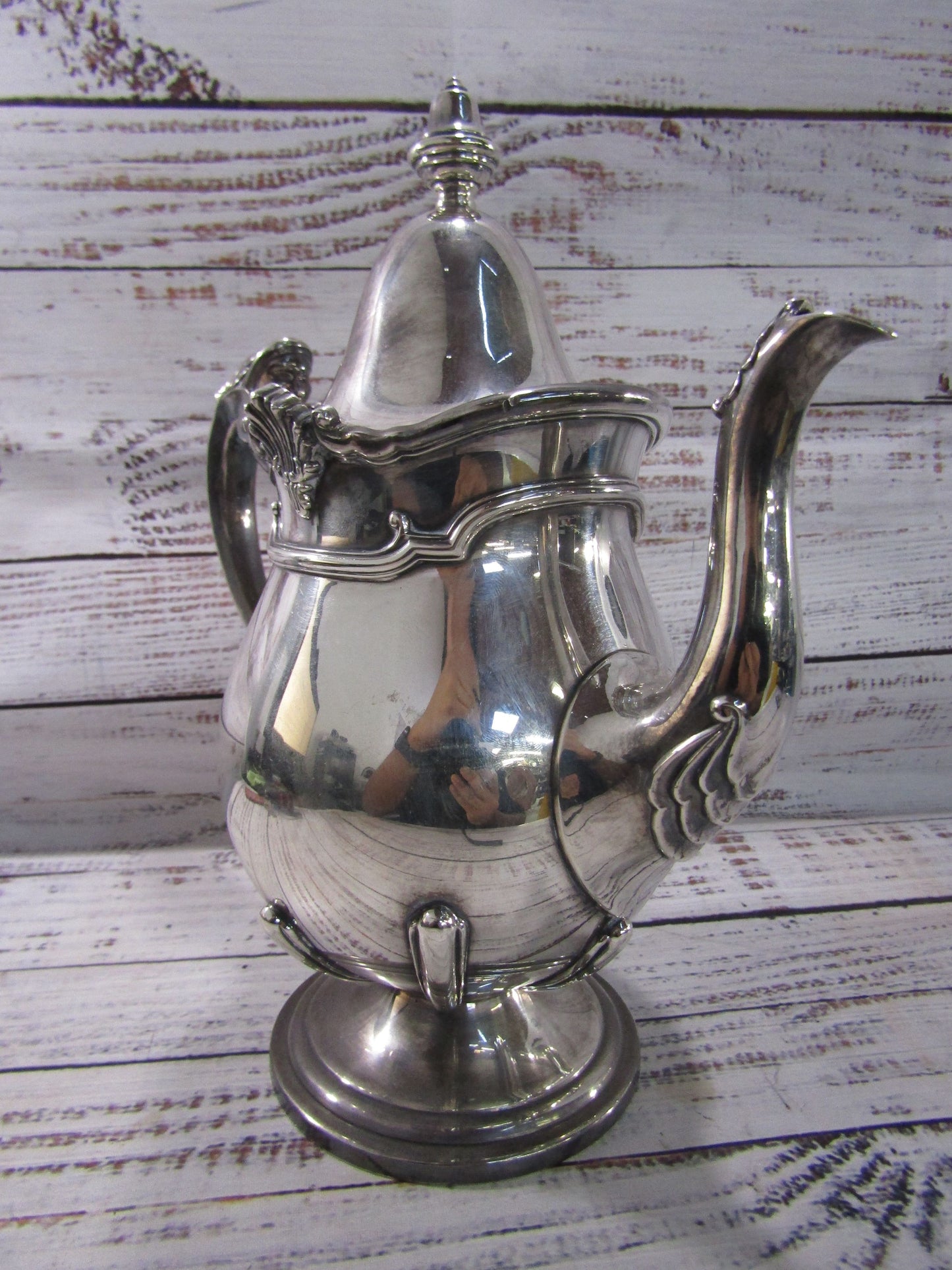 Reed & Barton Baronial Ornate Electroplated Nickel Silver Coffee Pot