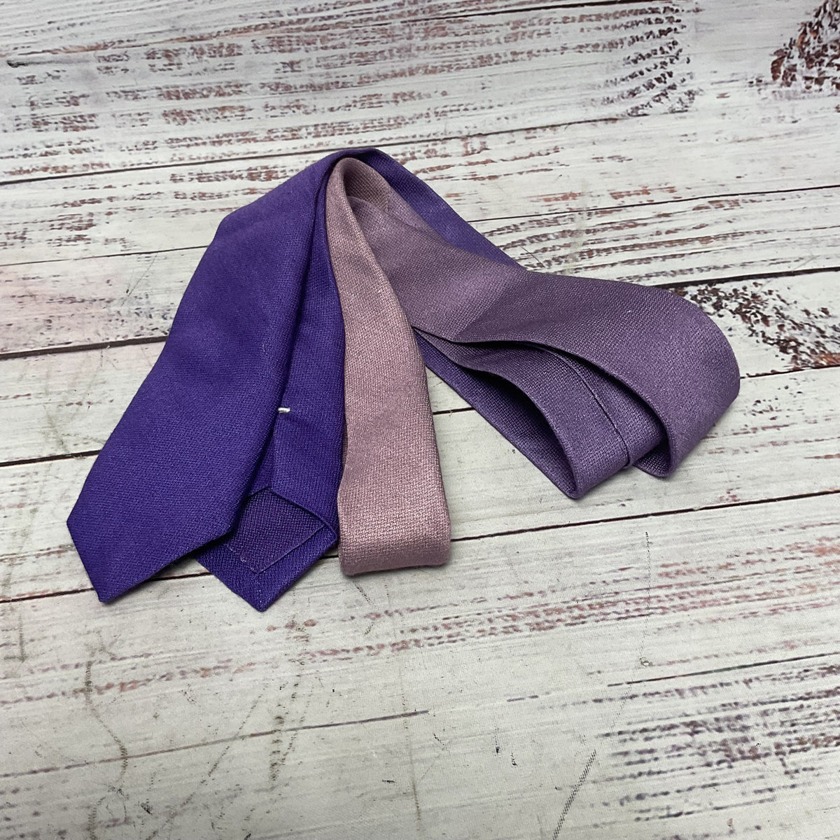 Remi Van Dere Purple Solid and Gradient Neck Tie - Size 60"x2.25" Lot of 6