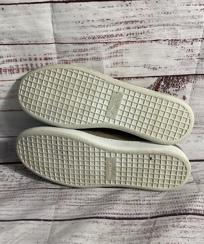 Vince Women's Taupe Brown Suede Leather Slip On Verrell Mule Sneakers Size 6