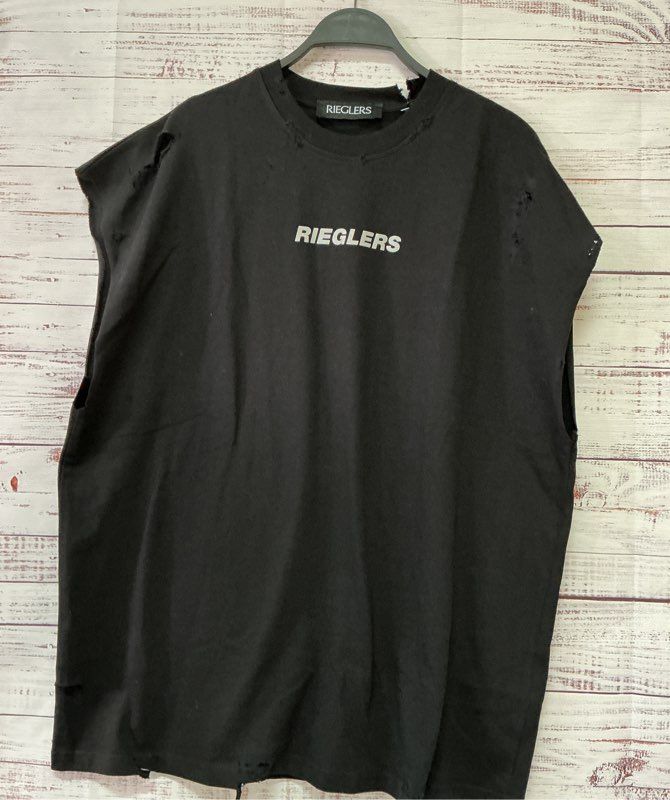 NWT Men's Rieglers Black Sleeveless T-shirt Size L Retail $78