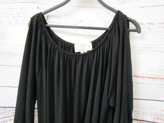 Artelier Nicole Miller Women's Black Open Long Sleeve Mini Dress Size S