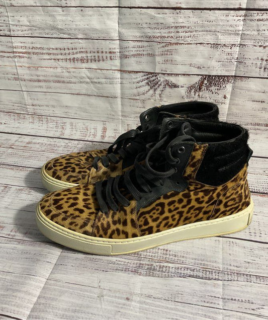 Yves Saint Laurent YSL Leopard Print Pony Hair Sneakers Women's Size 42 EU 11 US