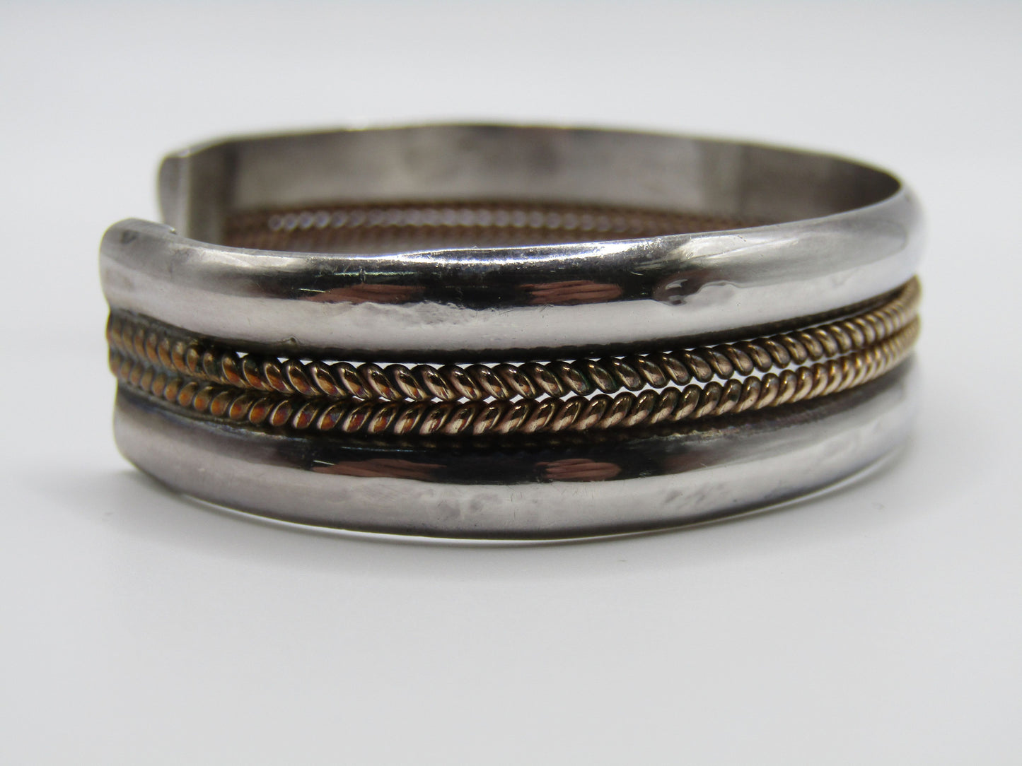 Vintage Fred Maloney Navajo Sterling Silver 12k Gold Filled Cuff Bracelet