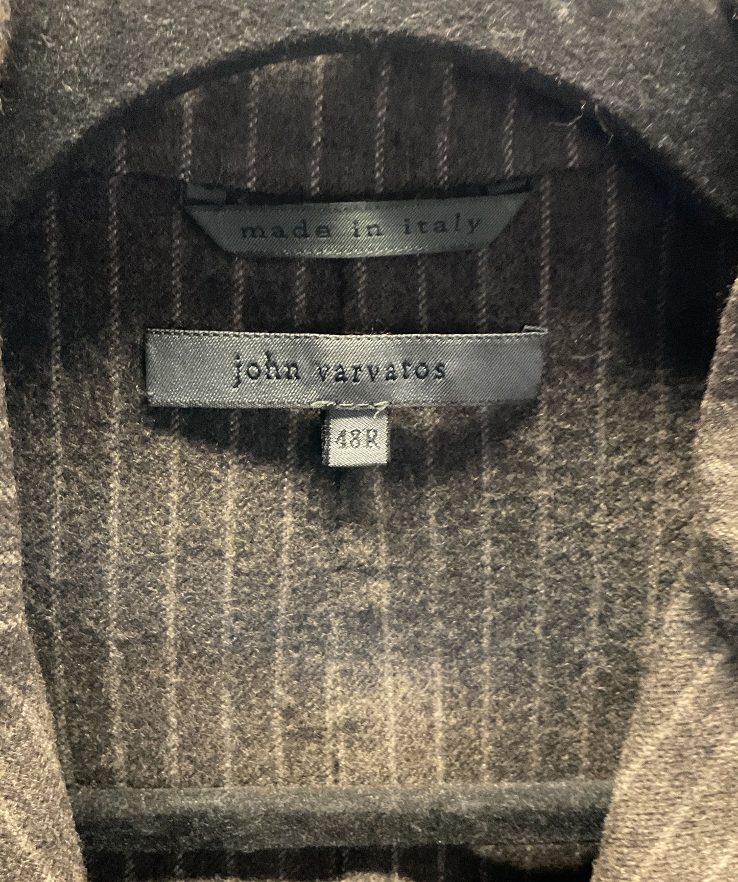 John Varvatos Striped Wool Jacket Brown 48R