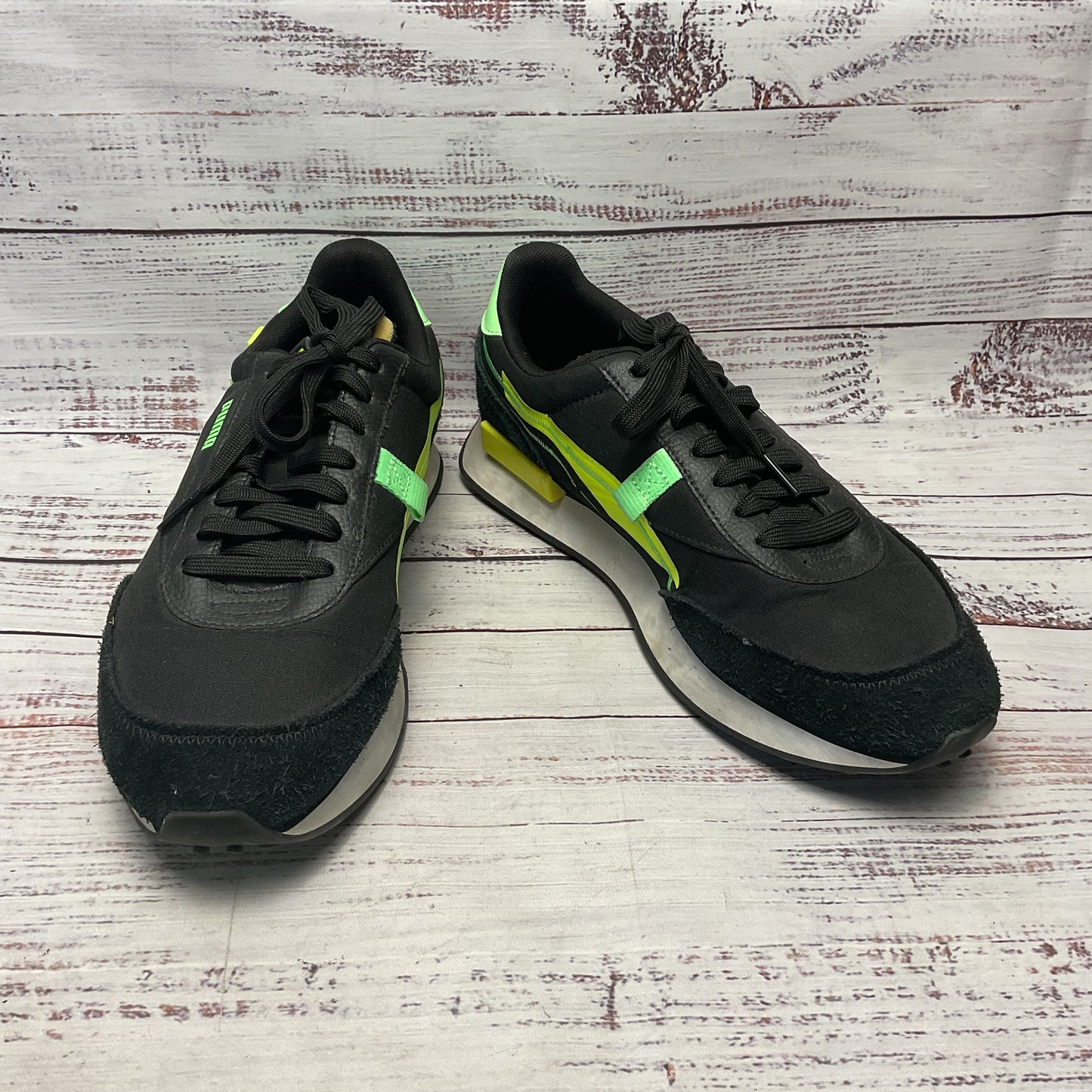 Puma Future Rider Twofold Black Yellow Athletic Sneakers Shoe Men Size 10.5