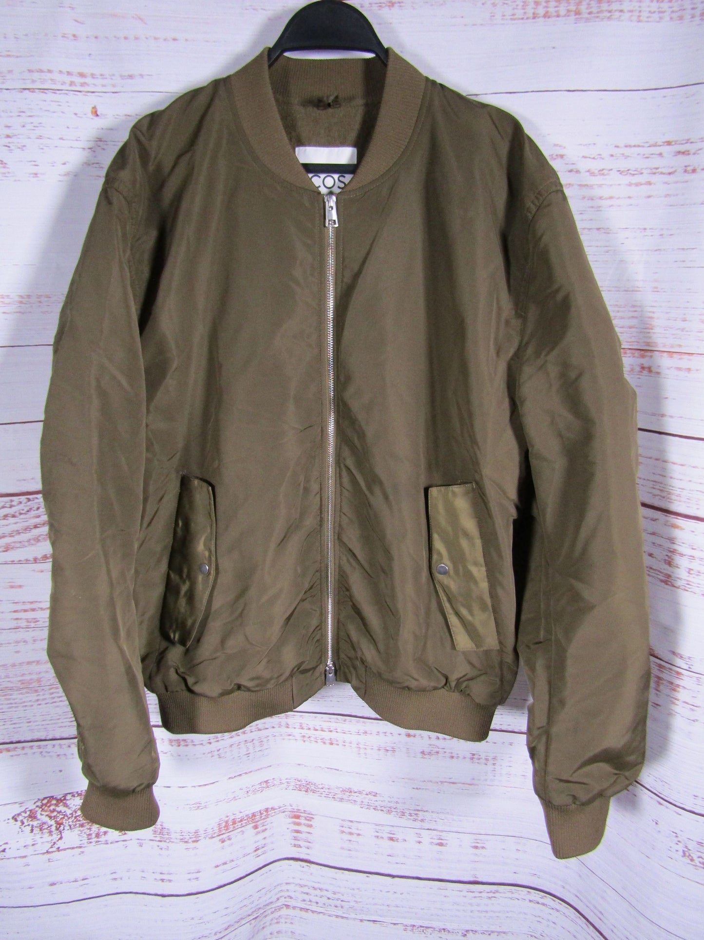 COS Men's Olive Drab Bomber Jacket Size XL
