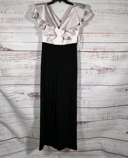 NWT Aidan Mattox Black & Blush Sleeveless Jumpsuit Size 0 Retail $295