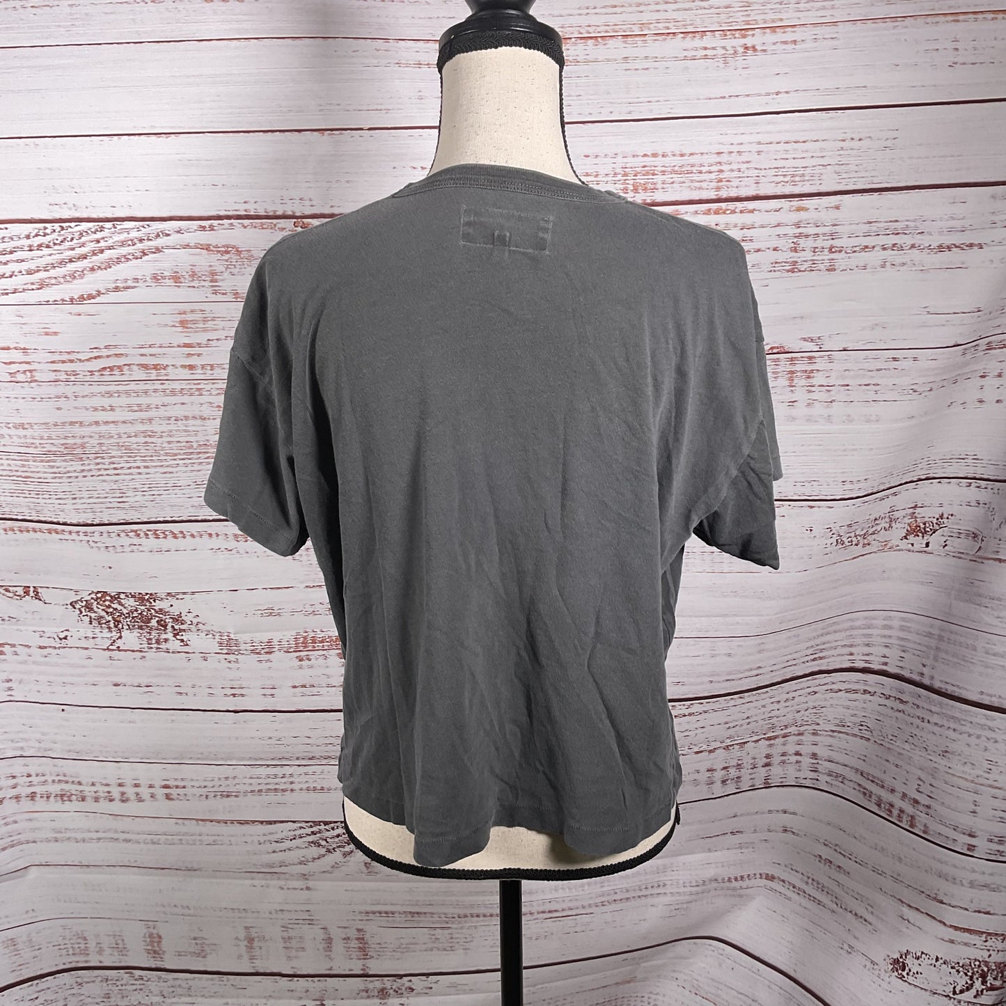The Great. Brand Grey Round Neck Short Sleeve Shirt Pocket T-shirt - Size 2