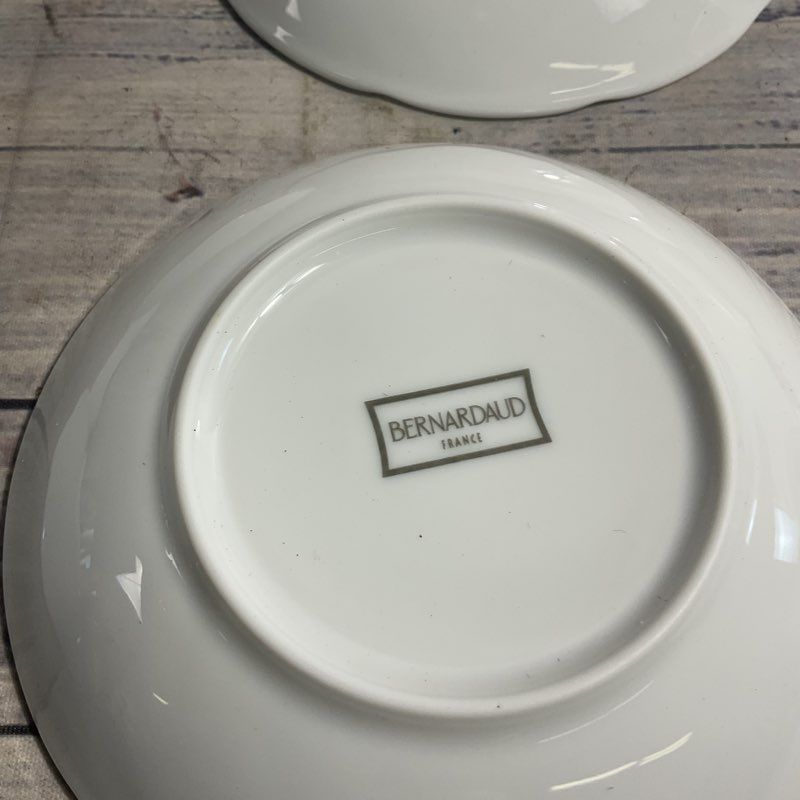 Bernardaud Osier White Lattice Trim Porcelain 5" Fruit Saucer Bowls 9 Pc. Set
