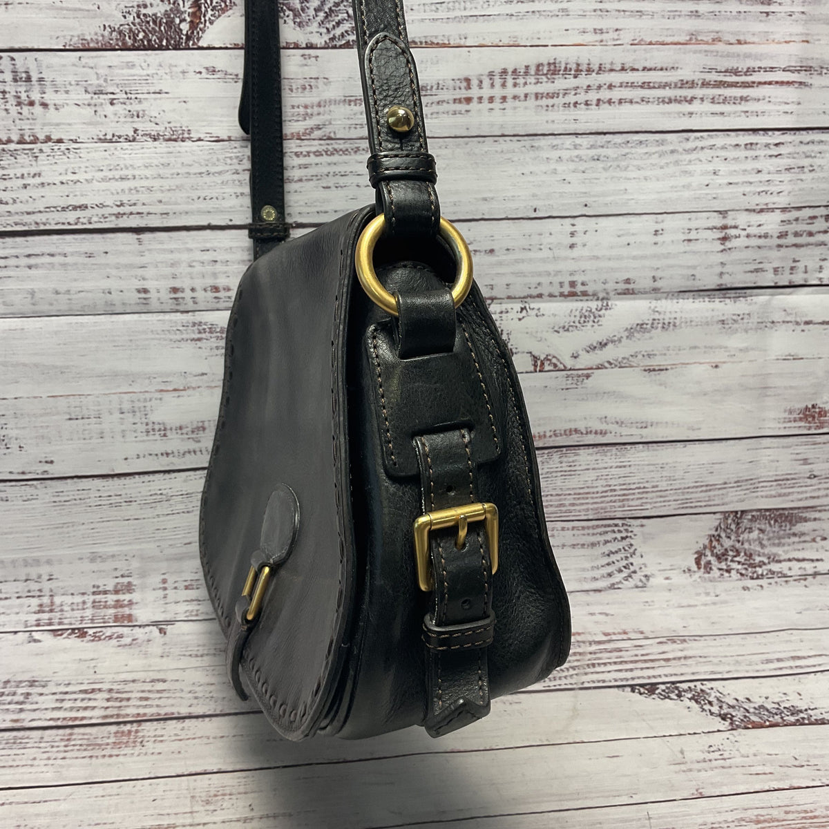 Dooney & Bourke Florentine Leather Full Flap Saddle Crossbody Purse