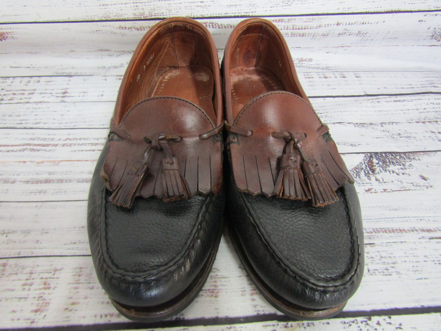 Allen Edmonds Nashua Men's Black Leather Kiltie Tassel Loafers Size 10