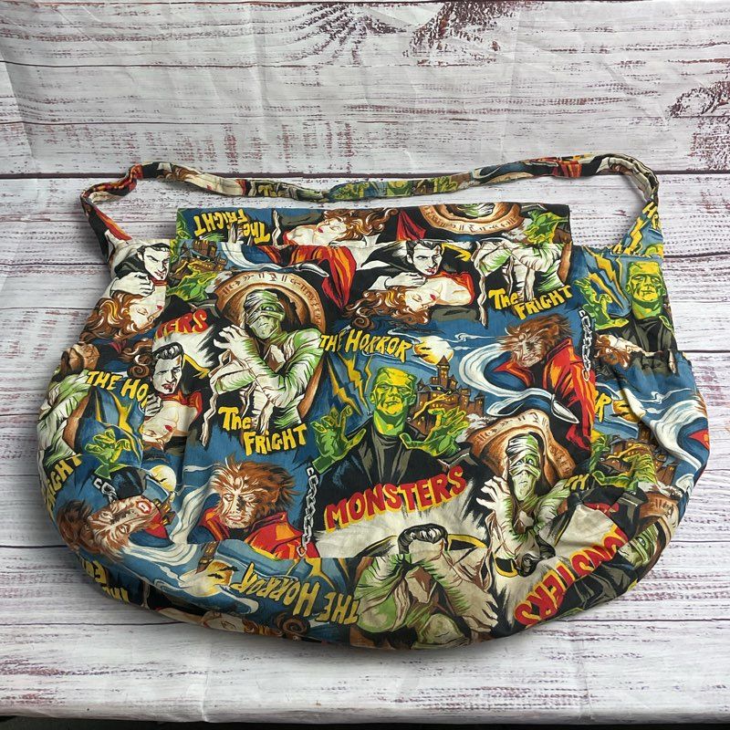 Handmade Universal Monsters 13" Horror Themed Messenger Tote Bag Purse
