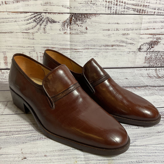 VERGELIO Italy Men's Brown Slip-On Dress Slip On Shoes- SZ 41