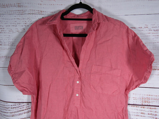Grayson The Artist Women's Pink Linen Mini Dress Size 3