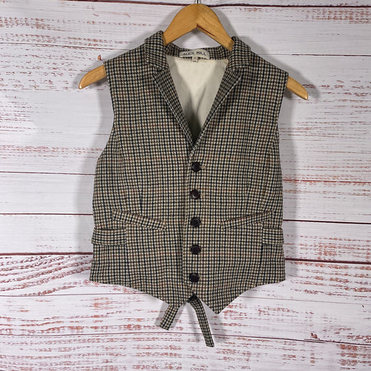 Alex Mill Jason Brown Wool Tweed Houndstooth Vest - Size M