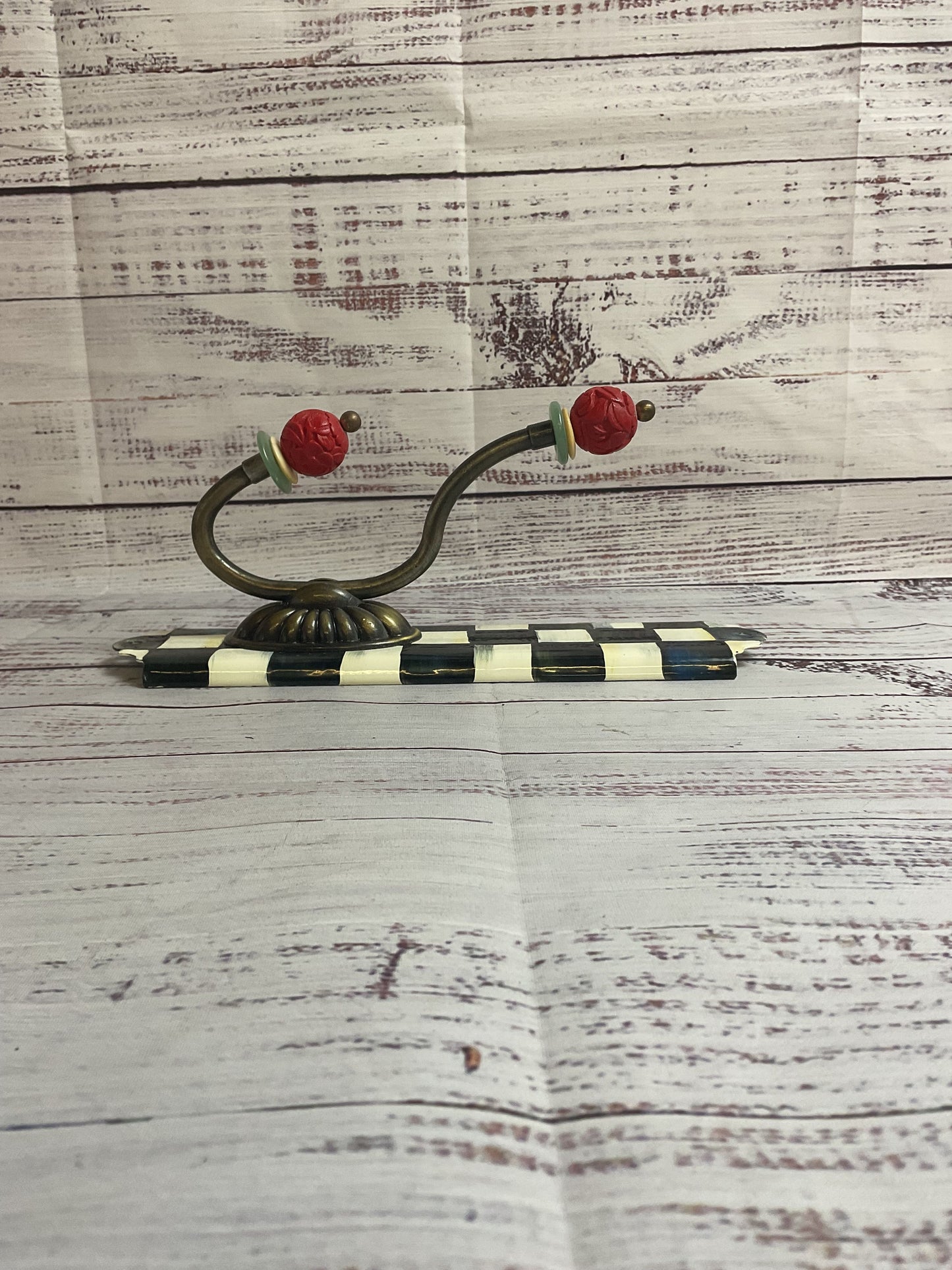 Mackenzie Childs Courtly Check Single Wall Hook