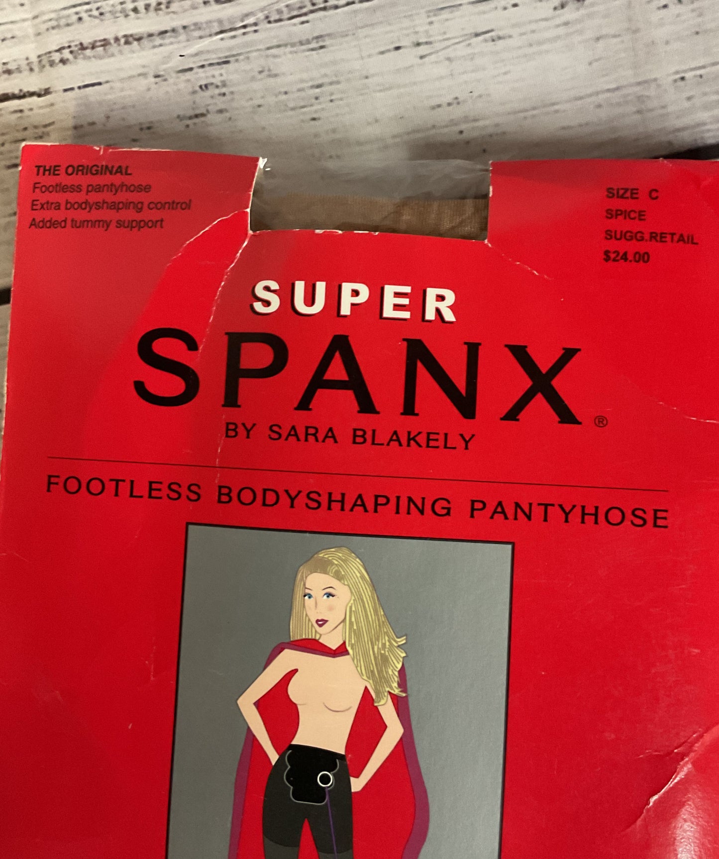 Super SPANX By Sara Blakely Footless Body Shaping Pantyhose Size C, Spice Color