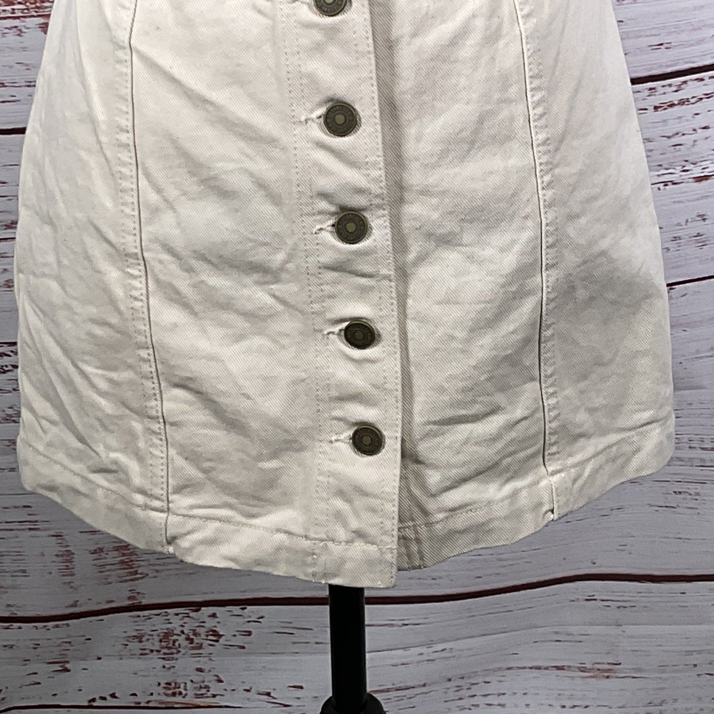 SEZANE Denim Women's Off White Denim Button Down Skirt- SZ 36