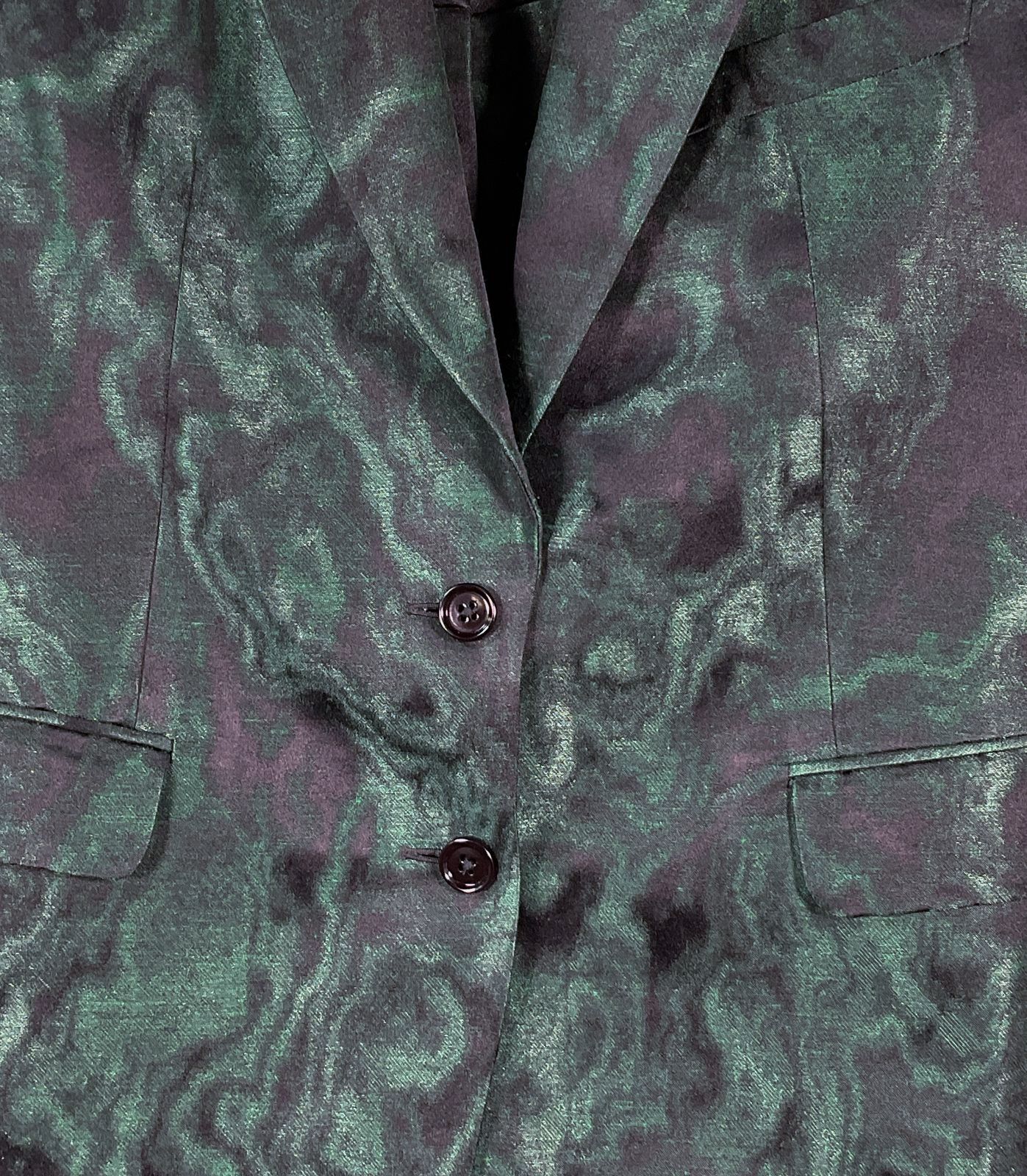 Dries Van Noten Women's Marbled Suit Dark Green 40/38