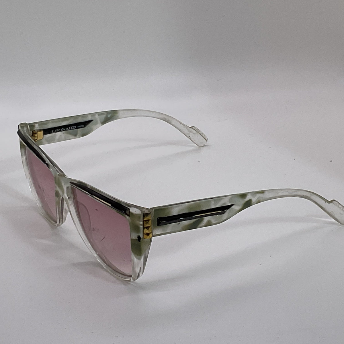VTG. LEONARD Paris Women's Acrylic Lucite Oversized Sunglasses- FRAMES ONLY