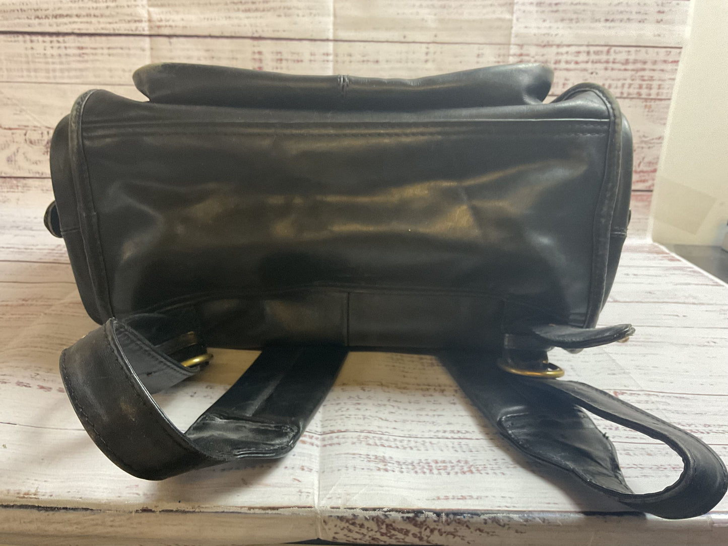 Dakota Tumi Black Leather Backpack