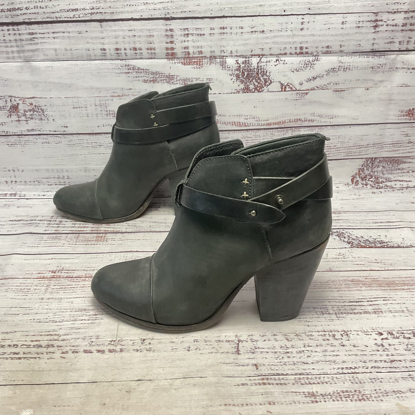 Rag & Bone Black Leather Bootie Heel Women Size 10 As-is
