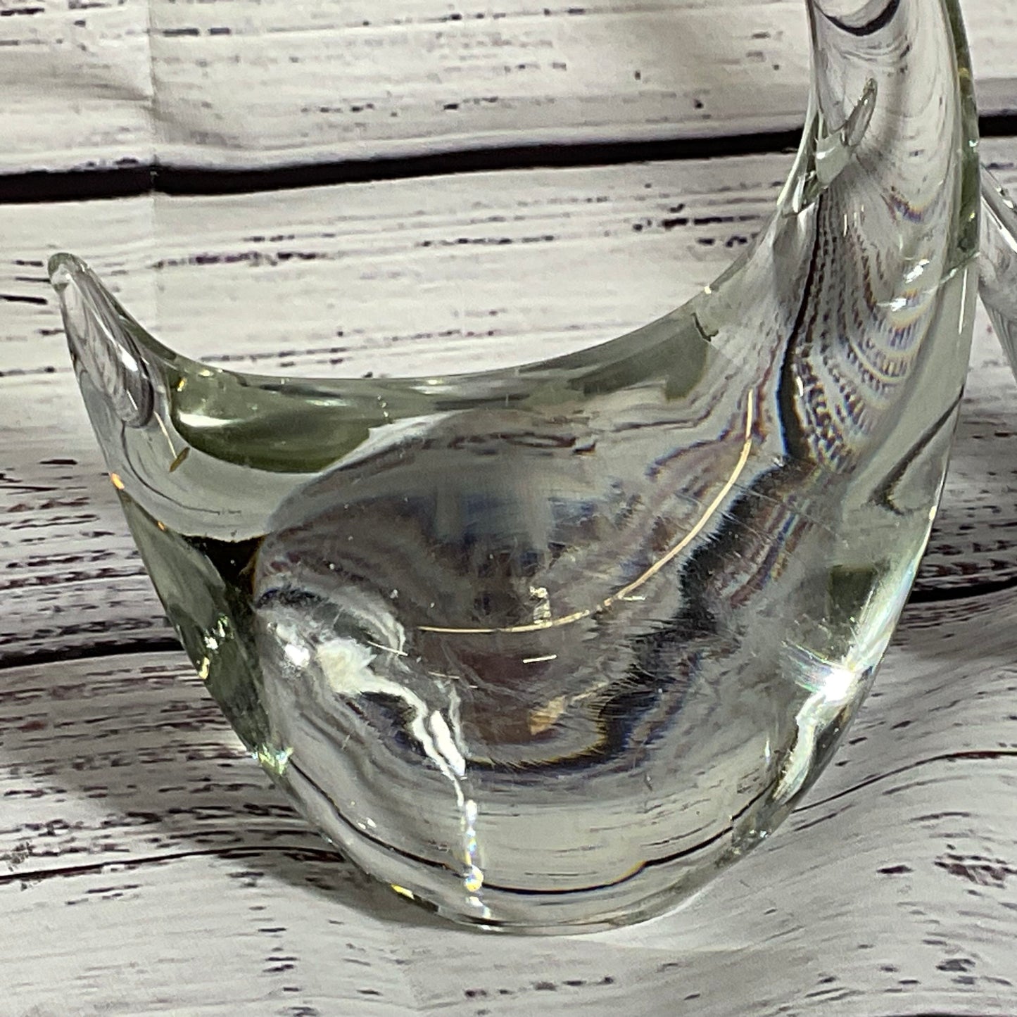 VTG. Murano?? Swan Glass Figurines- 7.5" & 9.25"
