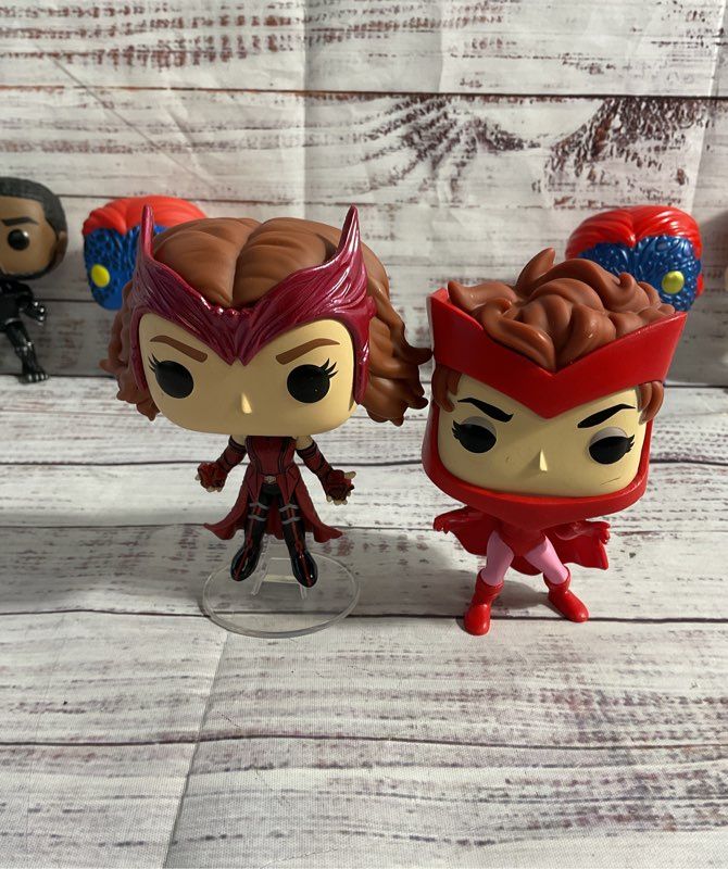 Lot Of 6 Funko Pops Bobbleheads Marvel Storm, Wanda, Black Panther, Mystique