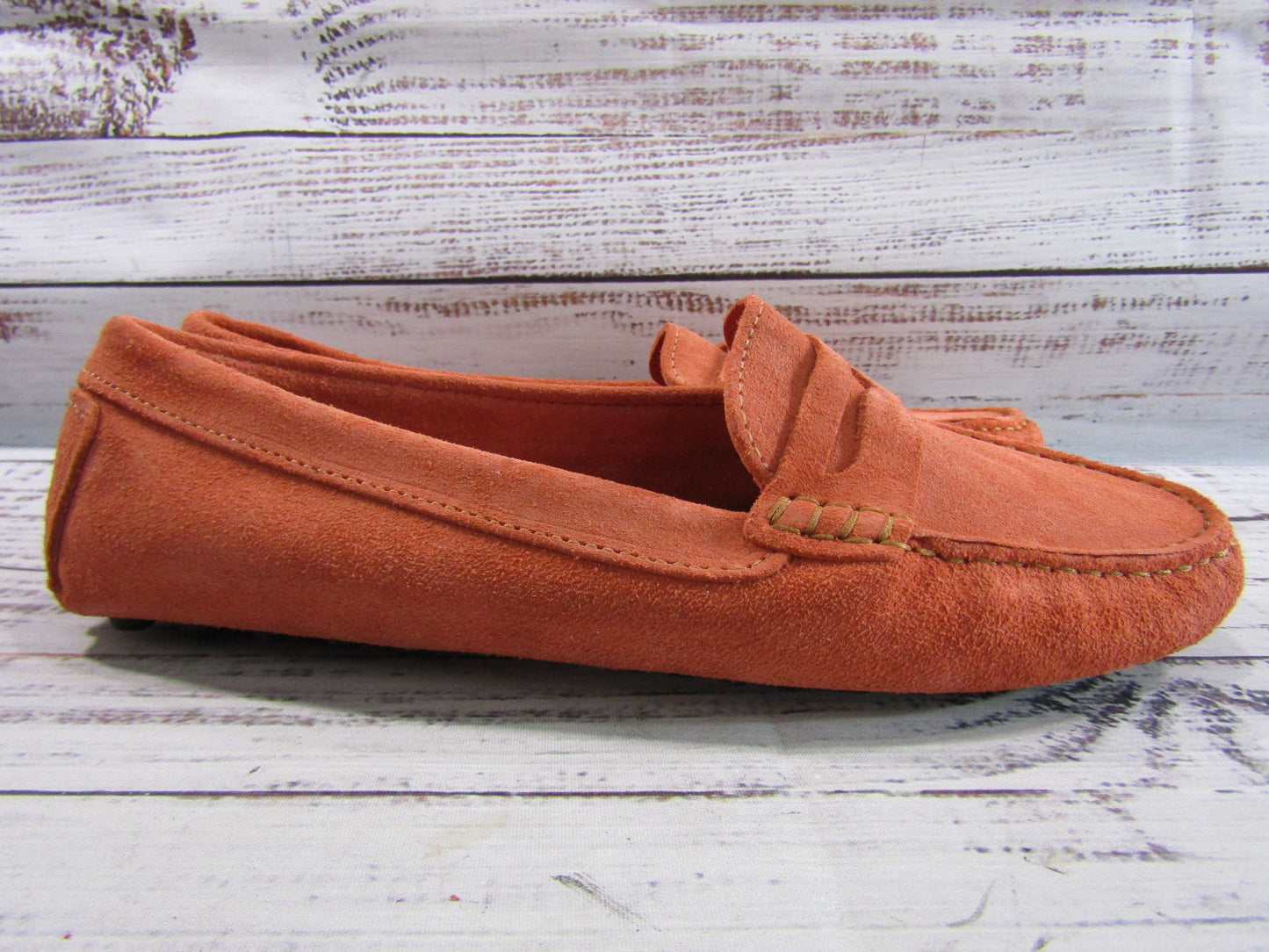 Massimo Matteo Men's Orange Suede Driving Penny Loafer Size 9.5