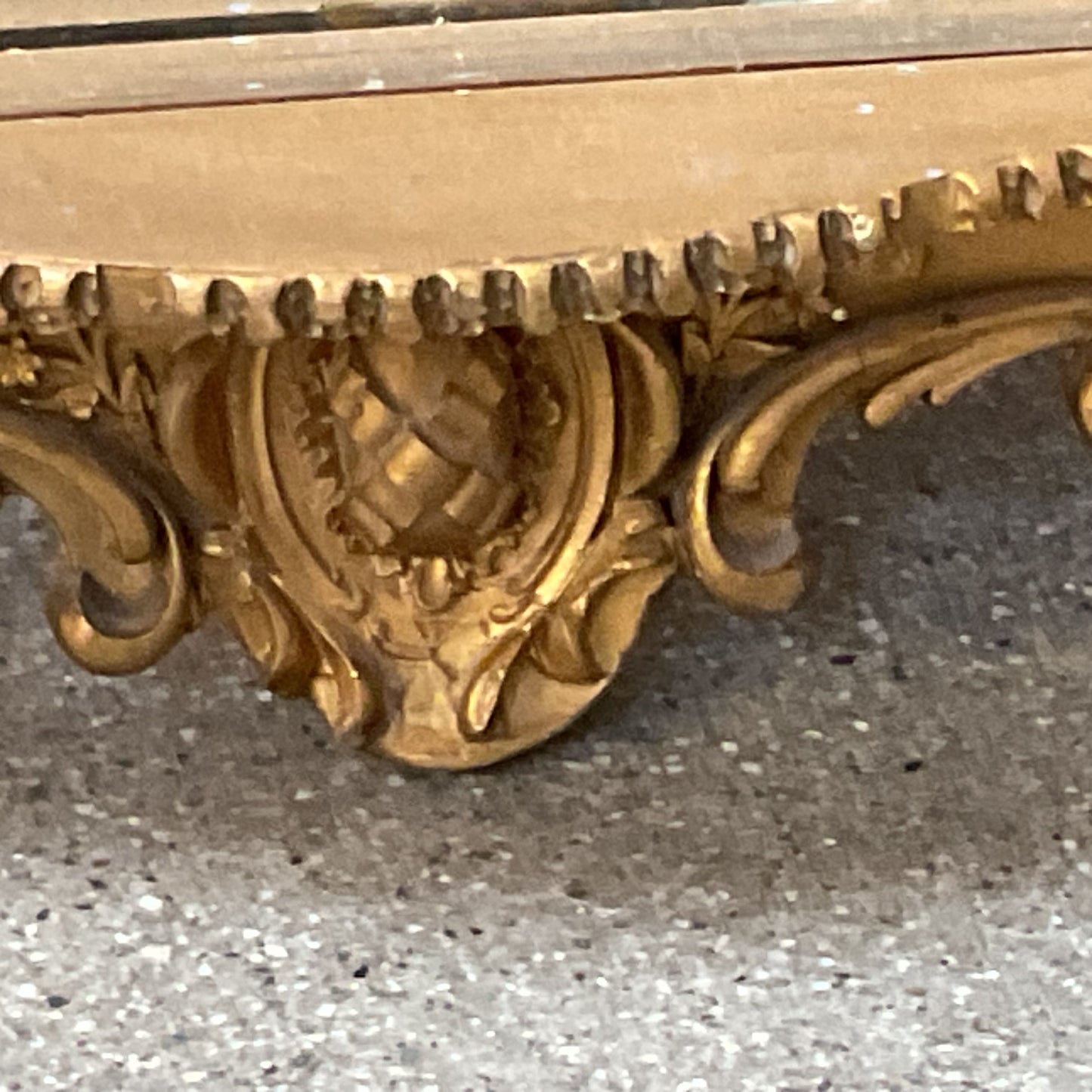 ANTIQUE Estate Louis Style Ornate Giltwood Trumeau Mirror - 42" x 13"