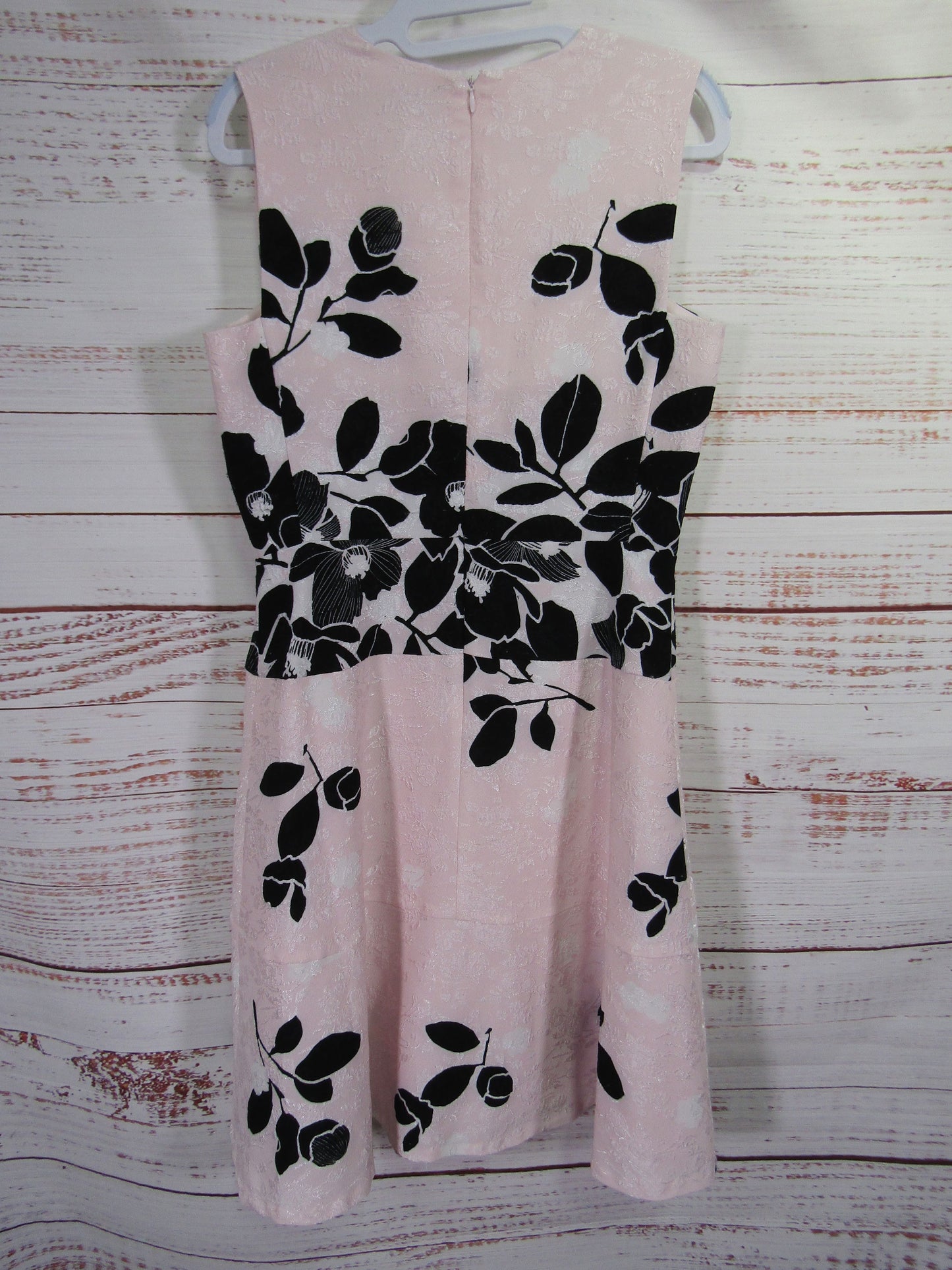 Karl Lagerfeld Women's Pink Black Floral Sleeveless Dress Size 4
