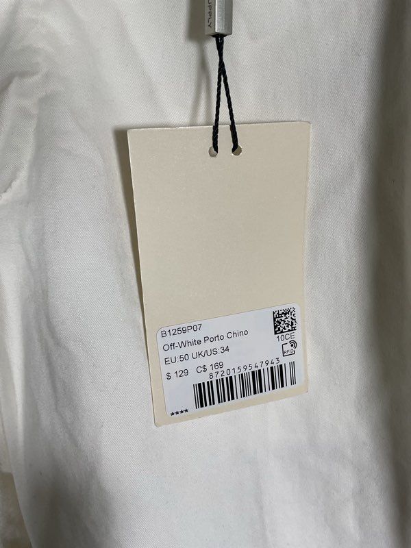 Suitsupply Tessuti Sondrio Cotton Stretch Dress Pants White Size 50 Men's