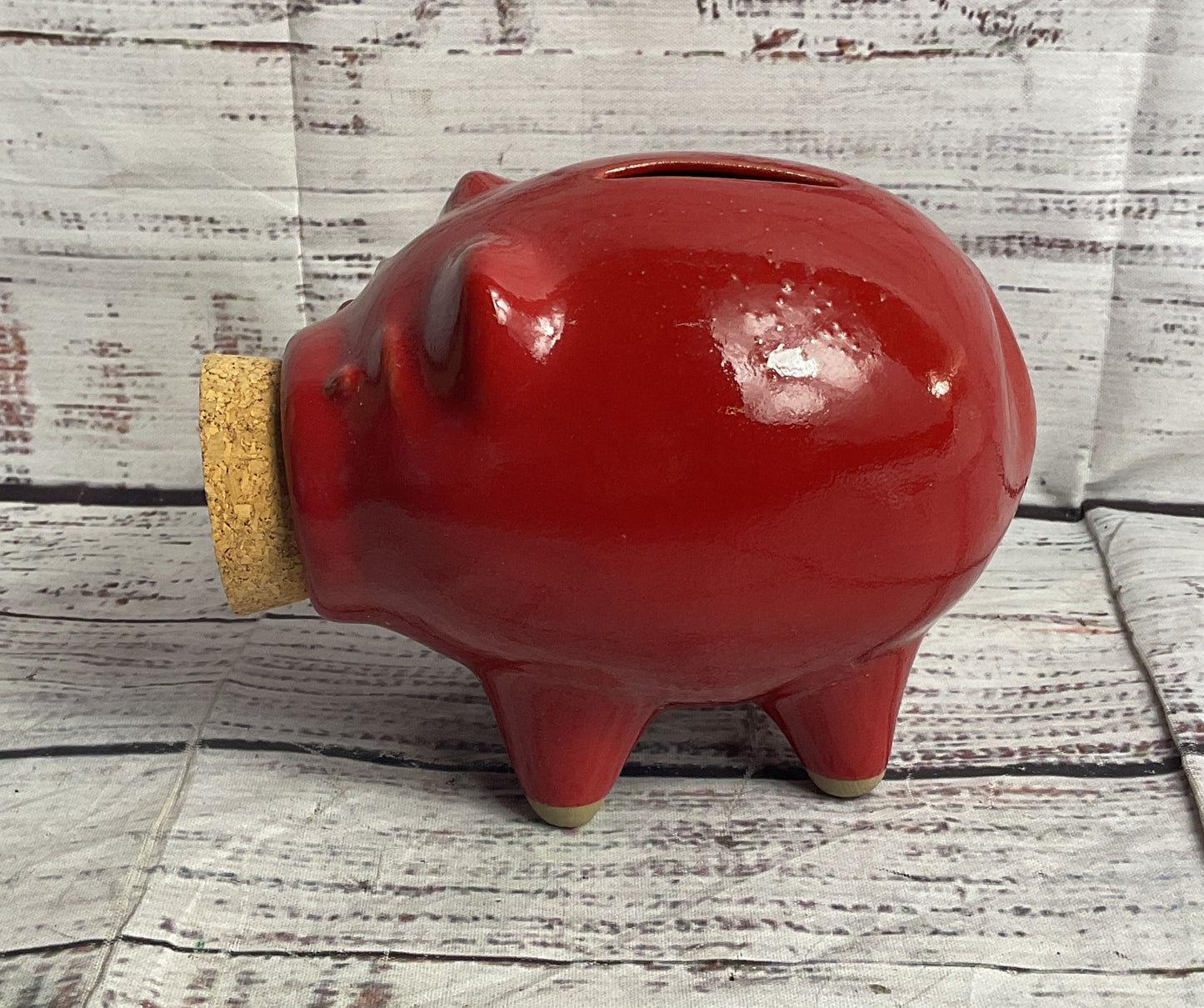 Pike Place Market Small Piggy Bank Red