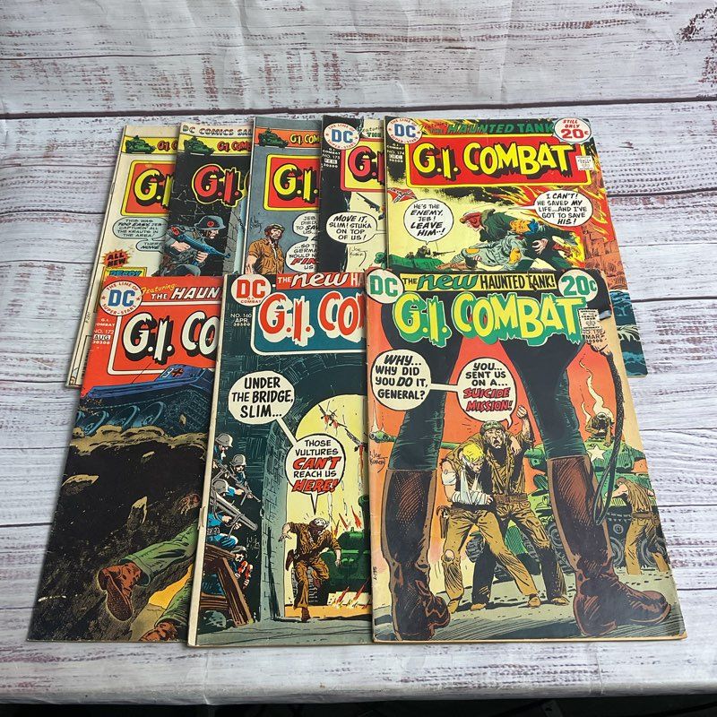 Vintage 8 Pc. G.I. Combat 1970s Dc Army Comic Lot