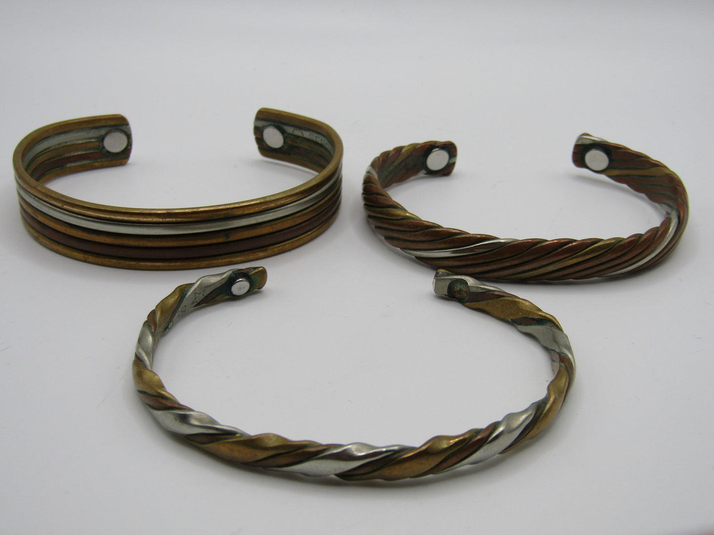 Set of 3 Sergio Lub Bronze / Copper Cuff Bracelet