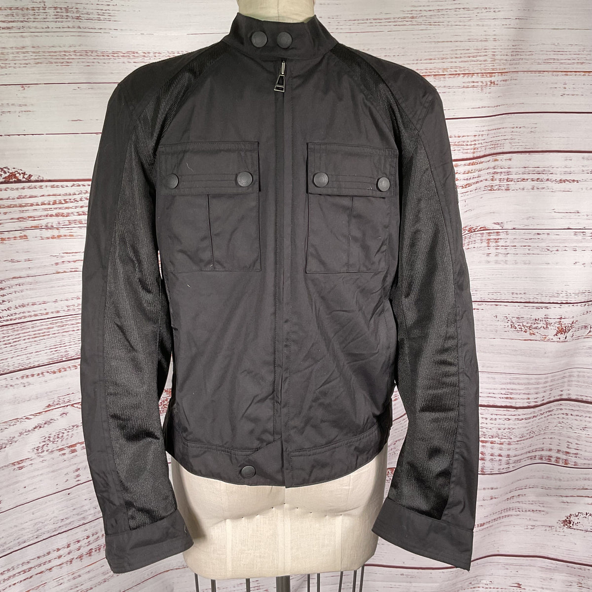 BELSTAFF Temple Men's Black Mesh Motorcycle Jacket - SZ M
